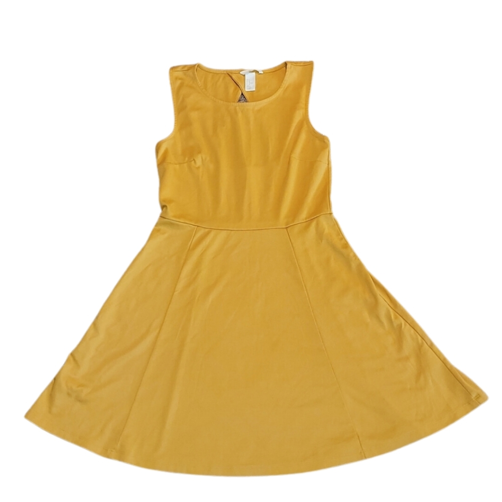 H&M Yellow Skater Dress with Back Cut Out